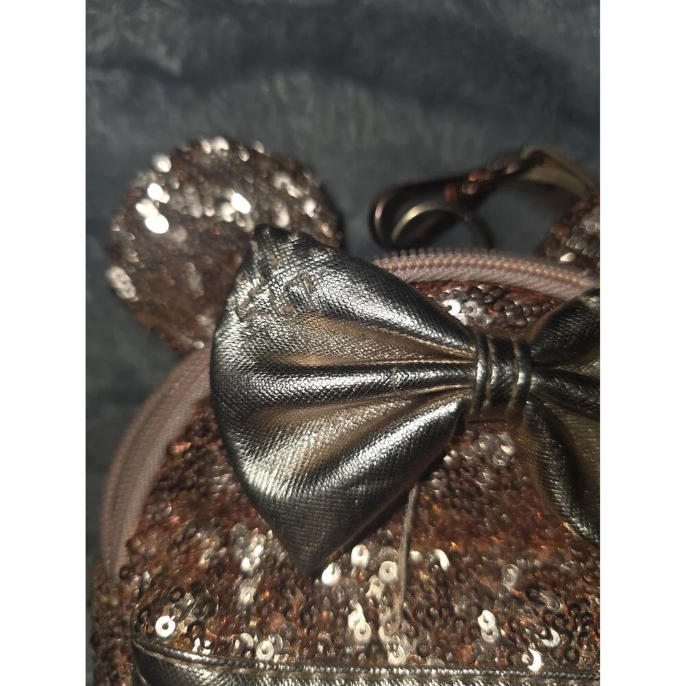 Loungefly Disney parks rose gold sequin belt bag mini backpack bookbag purse bag